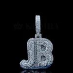 Moissanite Monogram Pendant - Silver, 19x21mm, VVS1