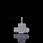 Moissanite Drakko Statement Pendant in luxurious rose silver with round-cut stones