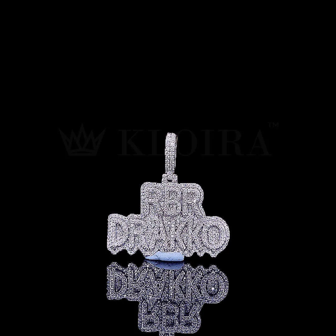 Moissanite Drakko Statement Pendant in luxurious rose silver with round-cut stones