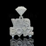 VVS Boyz Gemstone Emblem Pendant - Yellow Silver, 2 Carat Moissanite