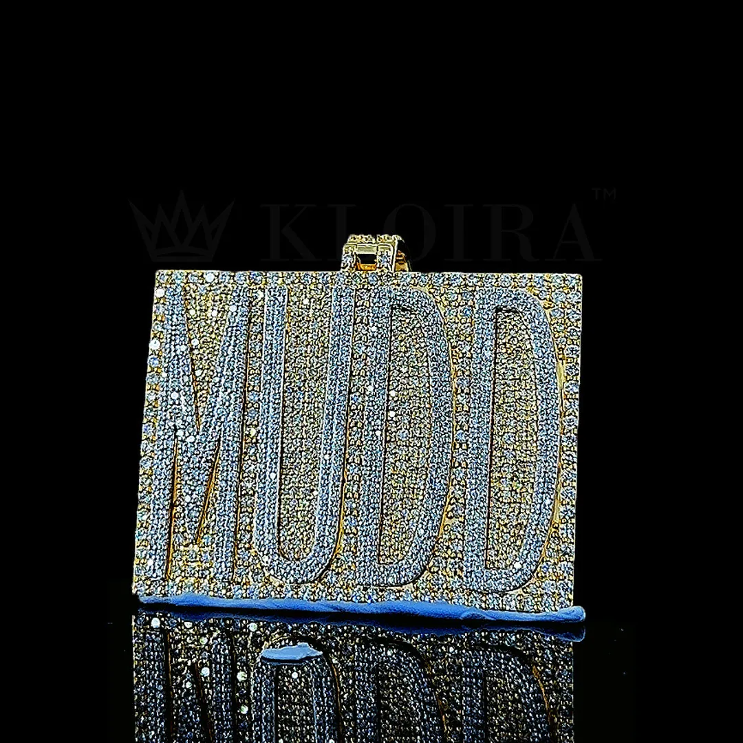 Mudd Masterpiece Pendant - Yellow Silver with Round Cut Moissanite