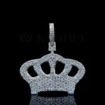 Moissanite King Signature Pendant in silver with round-cut gems