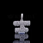 Simeon D-Mans Signature Pendant in Silver with Round Cut Moissanite