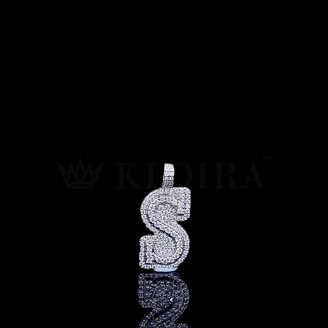 Prosperity S Pendant - Rose Silver with Moissanite Gems