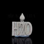 H2O Blaze Charm - Rose Silver Pendant with Moissanite Gems
