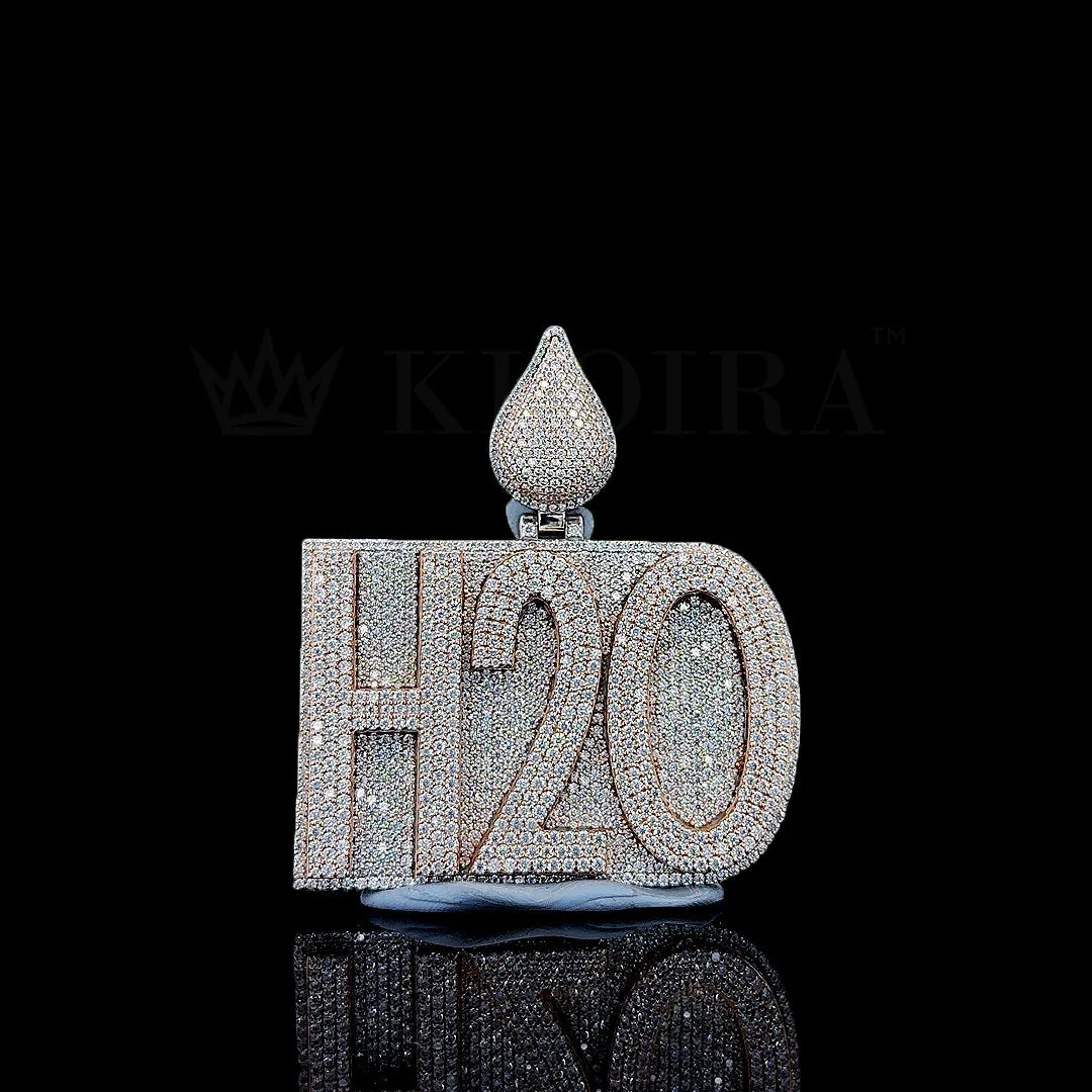 H2O Blaze Charm - Rose Silver Pendant with Moissanite Gems
