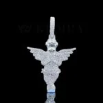 Angelic Divine Wings Pendant - Silver, 2 Carat Moissanite