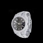 Roles Sky Dweller Moissanite 42mm Silver Black Dial Watch