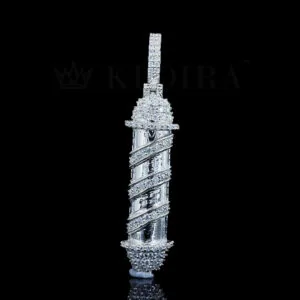 Moissanite Spiral Tower Pendant - Silver, 1 Carat