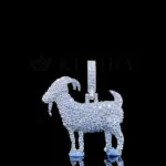 Goat of Greatness Pendant - Silver, 2 Carat Moissanite