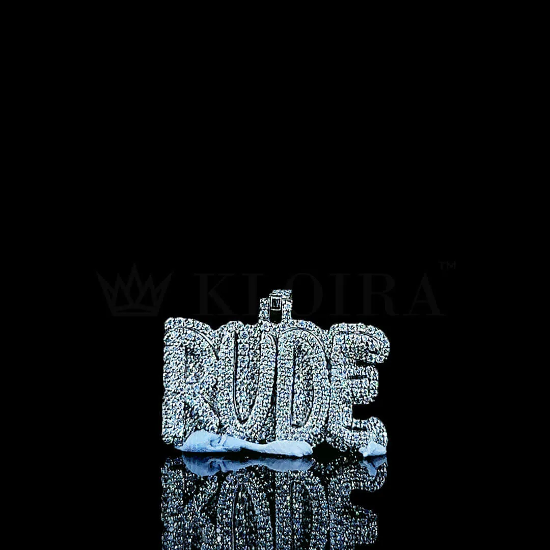 Moissanite Rude Royalty Pendant in silver with round-cut stones