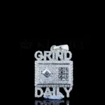 Moissanite Grind Masterpiece Charm in silver with round-cut design