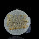 Moissanite Enterprise Hustle Pendant in Yellow Silver with Round Cut
