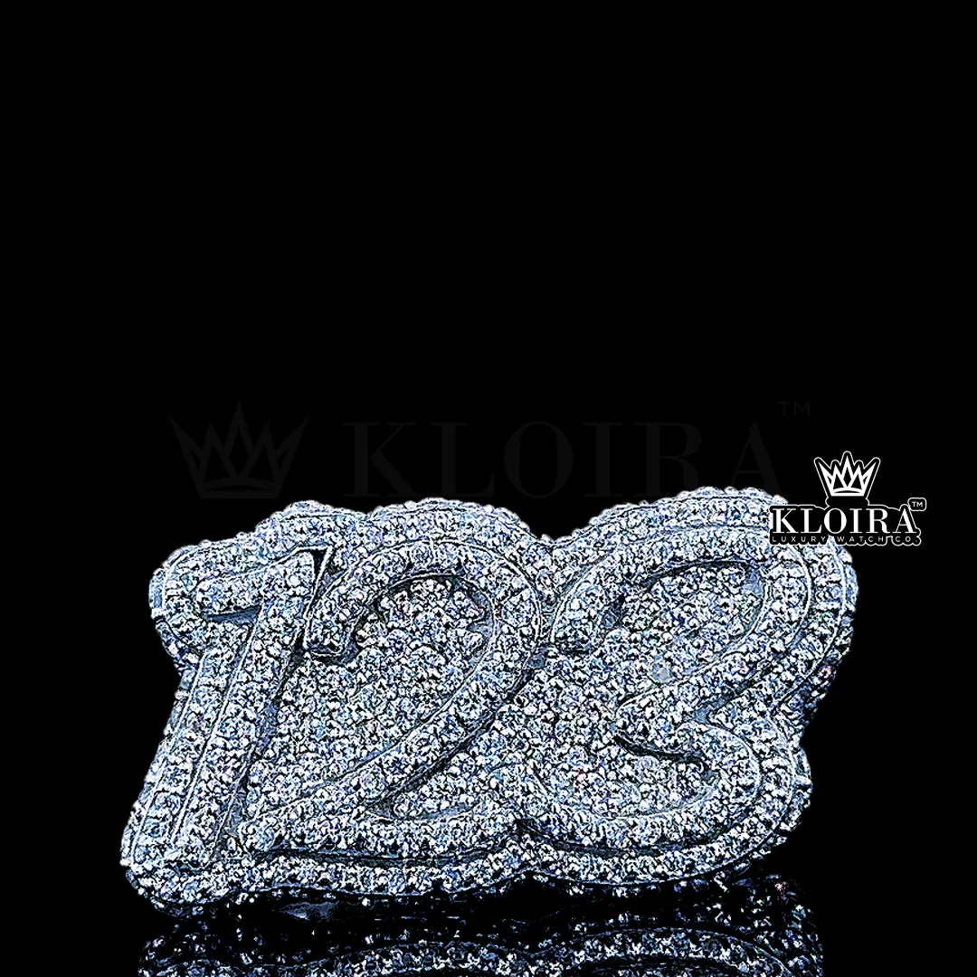 Royal Emblem Pendant in Silver with Moissanite Gems
