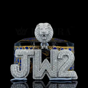 Moissanite Lion JW2 Pride Pendant - 9 Carat, VVS1 Clarity
