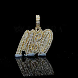 Men's Iced Out Custom Bling Pendant - Silver, 31.3 x 43 mm, 4 Carat