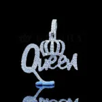 Moissanite Regal Queen's Crown Pendant - Silver, 1.67 Carats
