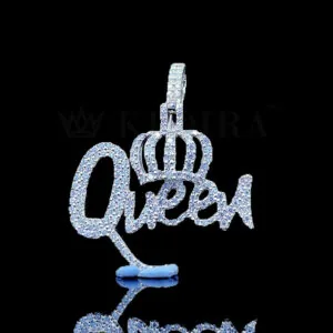 Moissanite Regal Queen's Crown Pendant - Silver, 1.67 Carats