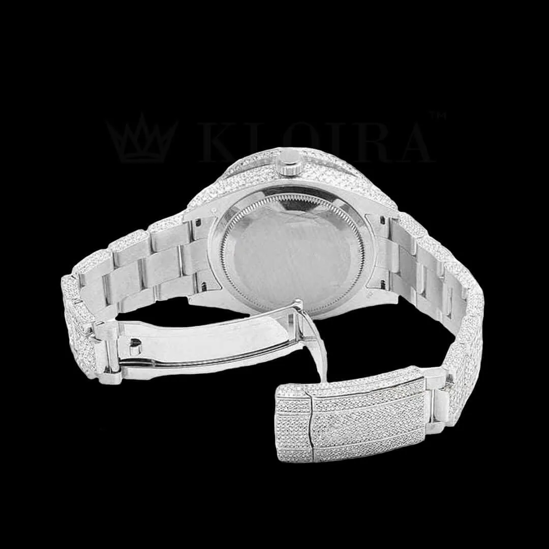 Roles Sky Dweller Silver 42mm Diamond Studded Swiss Made Black Dial Watch - B Fcfcc B A Bb E