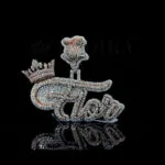 Moissanite Royal Flor Majesty Charm - Rose Silver, 6 Carat