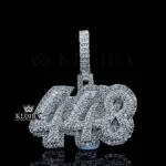 Moissanite Hip Hop Icon Pendant in Silver with Round Cut Stones