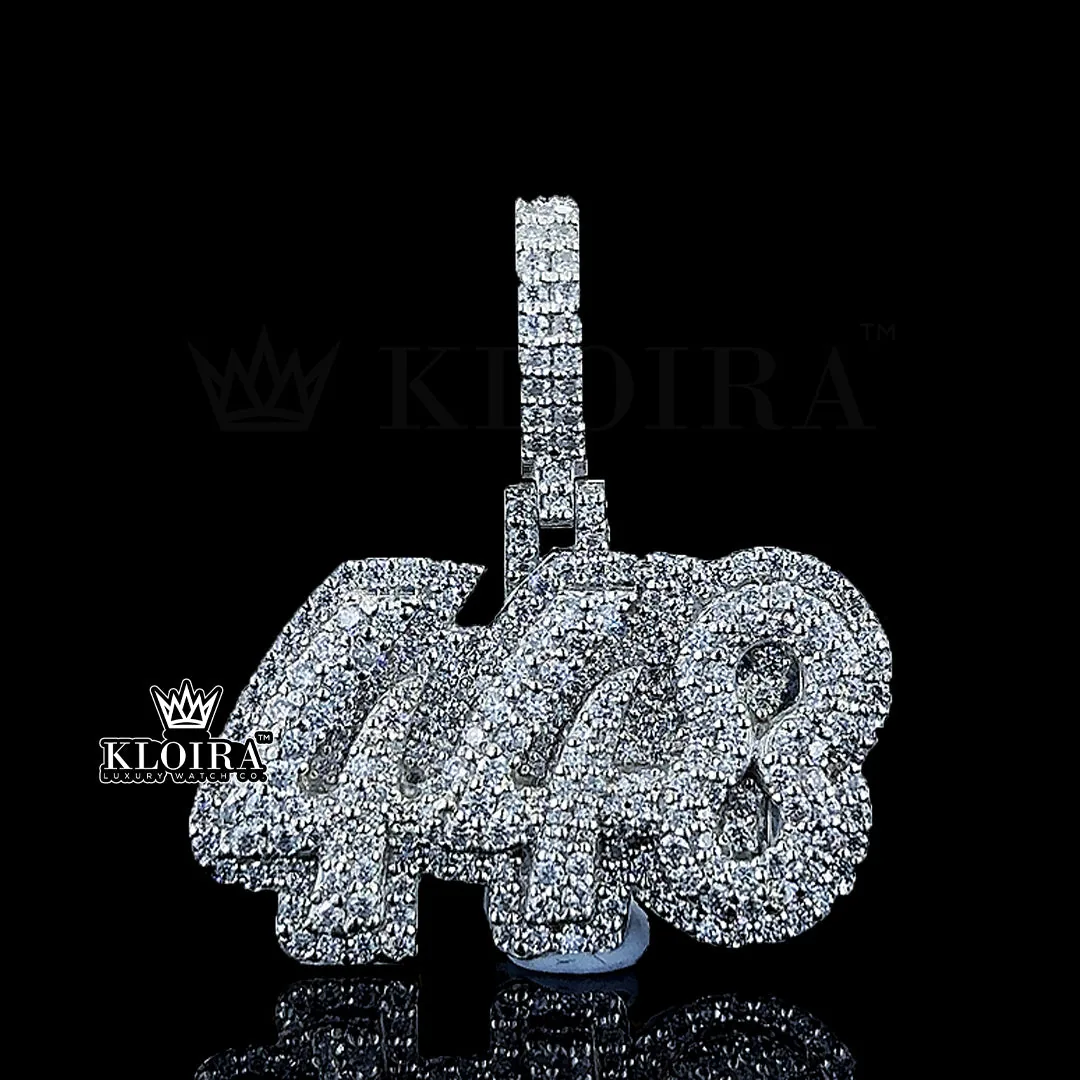 Moissanite Hip Hop Icon Pendant in Silver with Round Cut Stones
