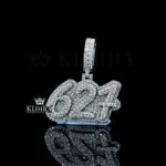 Luxe Icon Pendant - Silver, 31.3x43mm, Moissanite