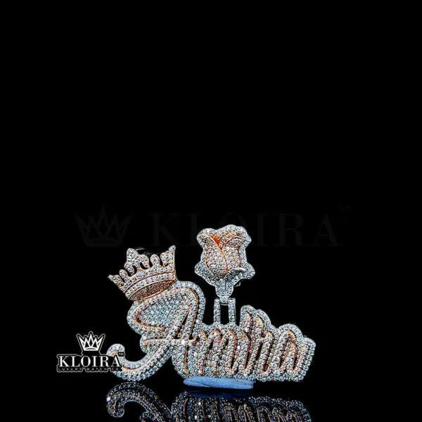 Amira Crowned Blossom Medallion Closeup Front