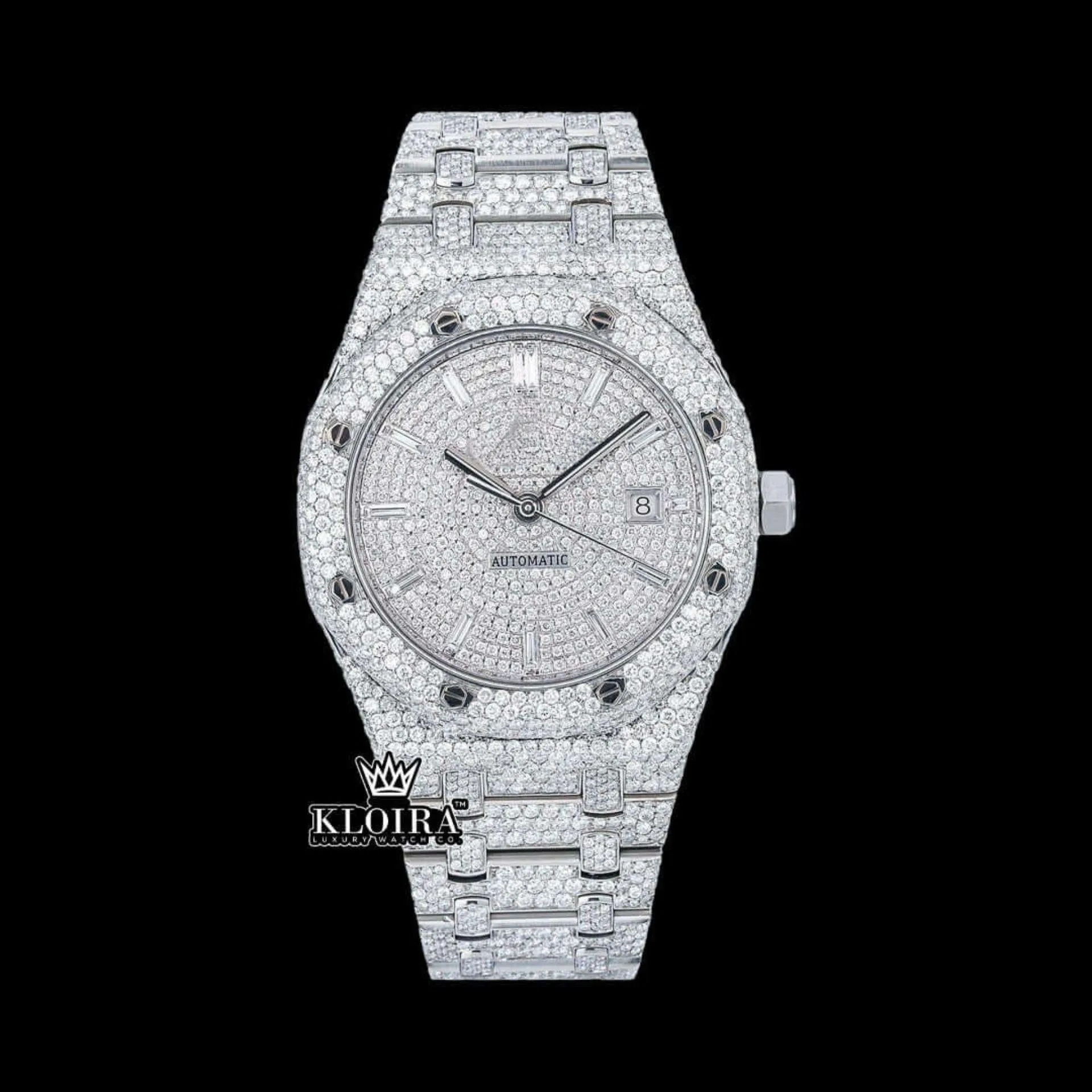 AP Royal Oak Moissanite Diamond Watch with Bust Down Design
