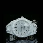 AP Full Iced Out Moissanite Watch with Black Stick Marker Dial