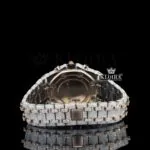AP Fully Iced Out Two Tone Rose Gold Chrono Dial Moissanite Watch Caseback View