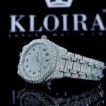 AP Iced Out Arabic Numerals Moissanite Diamond Watch Left Side View