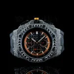 AP Royal Oak Offshore Silver 41mm Moissanite Watch with Black Textured Dial
