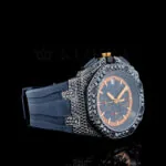 AP Royal Oak Offshore Silver 41mm Diamond Studded Swiss Made Black Textured dial Watch