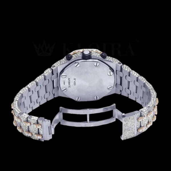 AP Royal Oak Offshore Yellow Silver 42mm Diamond Studded Swiss Made Chronograph Watch