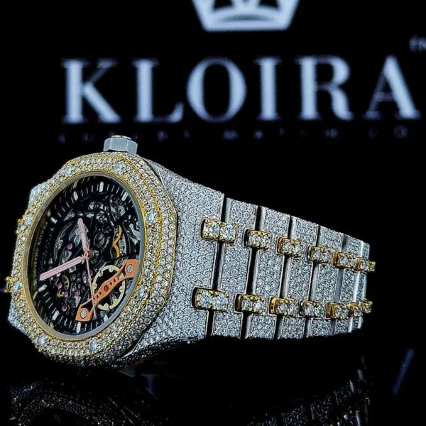AP Skeleton Moissanite Watch Left Side View