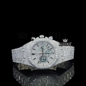 AP Royal Oak Moissanite Watch with Iced-Out Bracelet