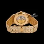 AP Yellow Gold Arabic Dial Moissanite Diamond Watch Caseback View