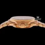 Baguette Bezel Brown Dial Chronograph Moissanite Diamond Watch Crown View