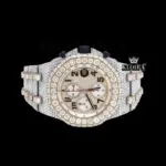 AP Royal Oak Chronograph Moissanite Watch with Beige Dial