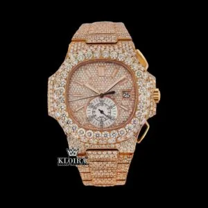 Patik Philippe Moissanite Nautilus Watch in Rose Gold