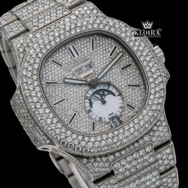 Best Patik Philippe Moissanite Watch Front Face Close Up View