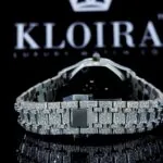 Black Arabic Dial AP Fully Iced Out Moissanite Diamonds Watch Caseback View