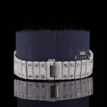 Black Arabic Numerals Bust Down White Dial Moissanite Diamond Watch Bracelet View