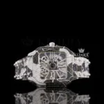 Cartior Santos Two Tone Moissanite Watch with Skeleton Dial