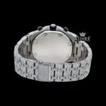 Black Dia Standard Numerals Chronograph Iced Out Moissanite Watch Caseback View