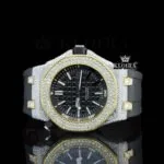 AP Royal Oak Offshore Semi Iced Out Moissanite Watch