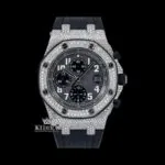 AP Royal Oak Offshore Black Dial Moissanite Watch