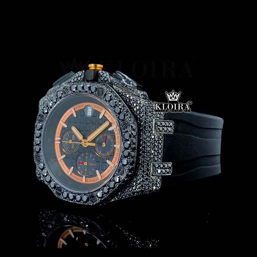 Black Moissanite AP Watch Left Profile View.