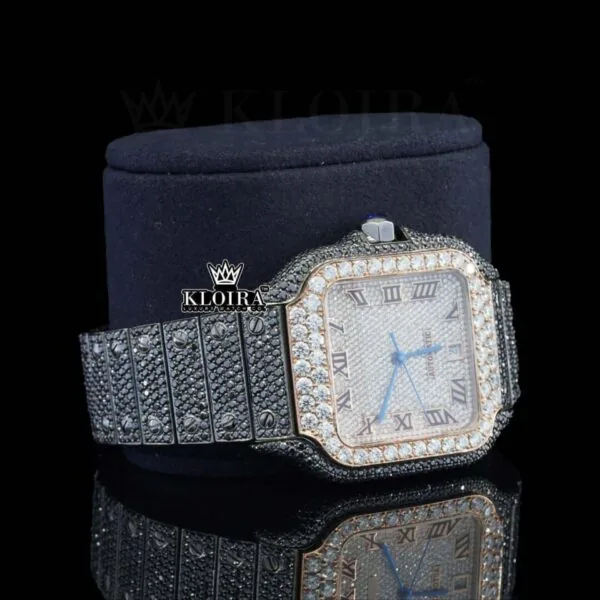 Black Moissanite Cartior Watch Right Profile View